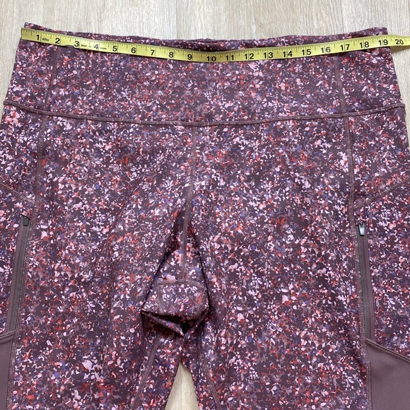 Athleta Rainier Printed Mesh Tight in Sandstone Smoked Almond Brown Multi - Picture 8 of 10